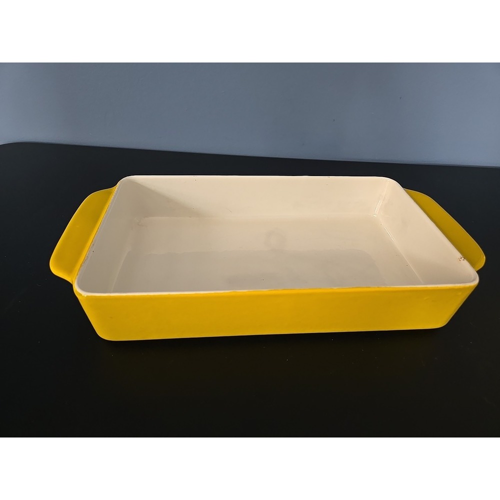 Copco Yellow Enamel Casserole Pan Michael Lax‎ Mid Century Modern Lasagna Pan